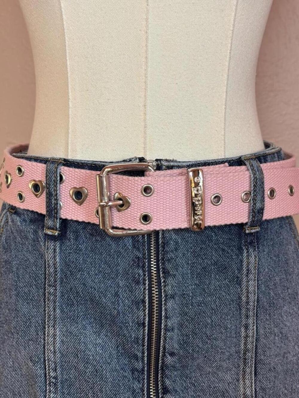 mudd pink grommet heart belt canvas y2k coquette cute girly grunge